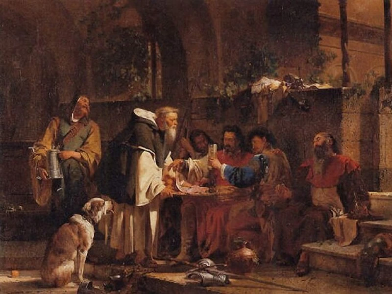 1834-Paul Eduard Richard Sohn - Bevanda a tarda notte
